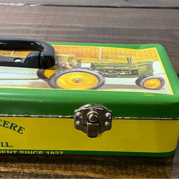 John Deere Metal Toy Tool Box with Tools with Latch - Picture 2 of 15